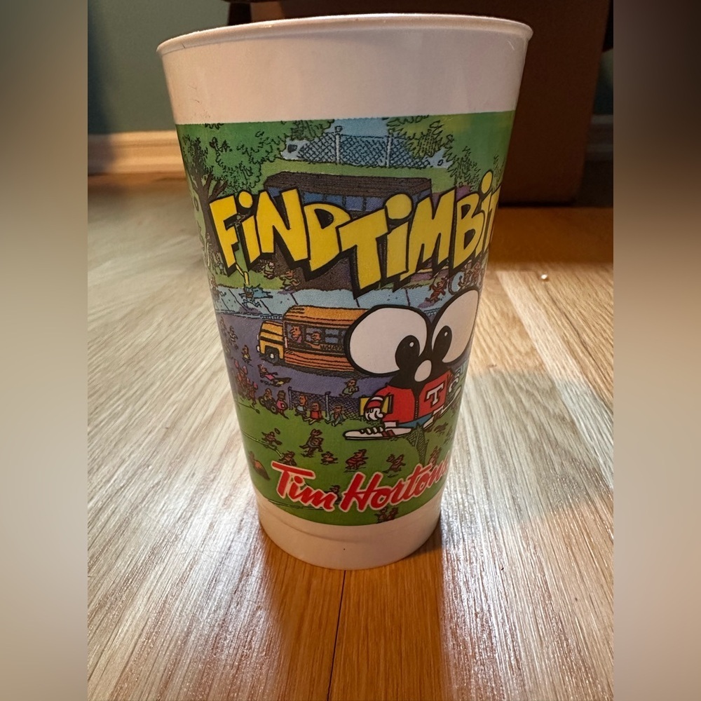 Set of 4 vintage Tim Hortons Pepsi  "Find Timbit" cup.   Brand new